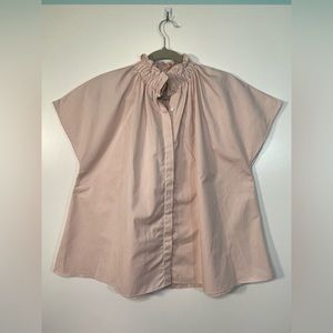 Ann Mashburn Ruffle Neck Top size S